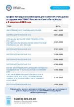 График проведения вебинаров для налогоплательщиков  сотрудниками УФНС России по Санкт-Петербургу в 3 квартале 2023 года
